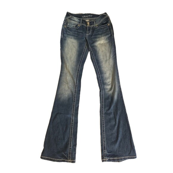Vanity Flare Jeans 2000s Y2K Light Wash 25W (SZ S) Vintage Streetwear Denium - Picture 2 of 13